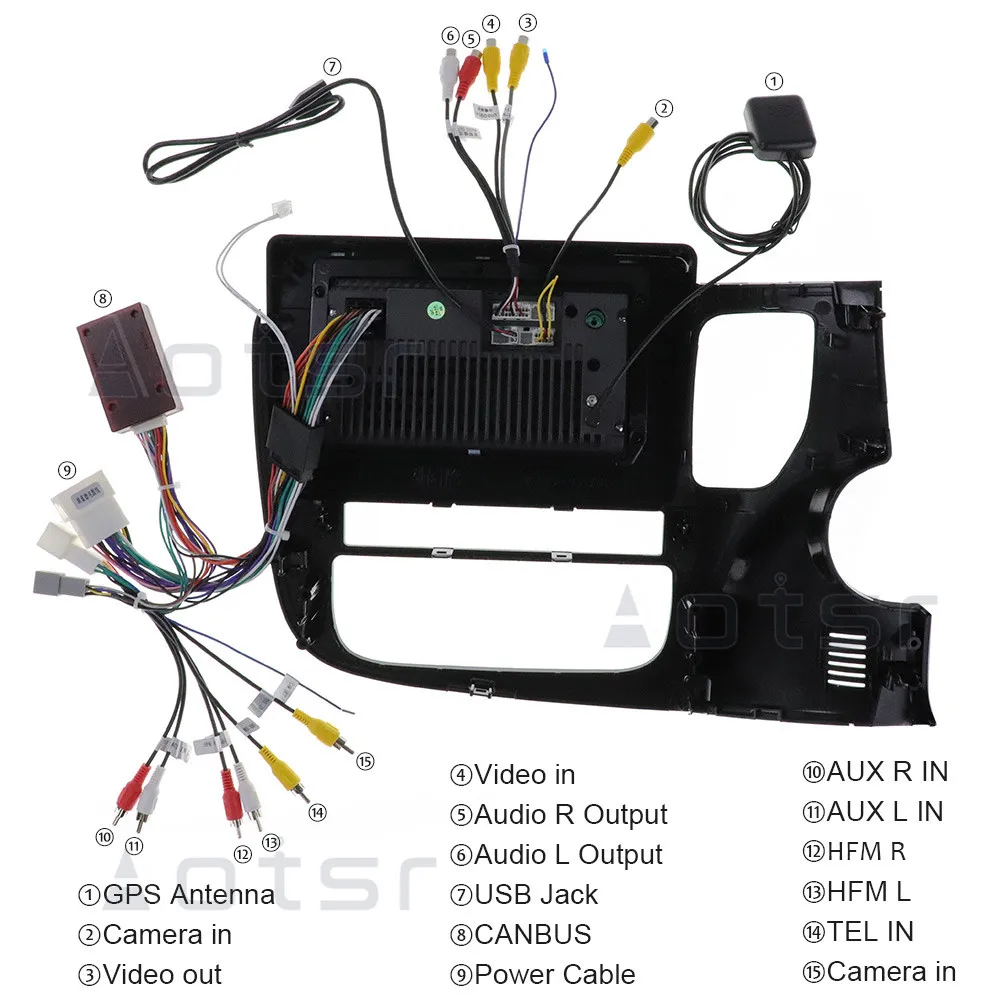 AOTSR 10,1 дюймов Android 10,0 gps навигатор автомобильный стерео плеер для mitsubiish Outlander2014- мультимедийный плеер DSP CarPlay