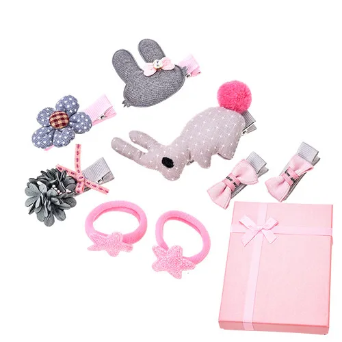 Style E M MISM Baby прекрасный набор аксессуаров для волос с коробкой милые детские зажимы для волос в форме животных заколки для детей подарок вечерние головной убор на день рождения - Цвет: Style E
