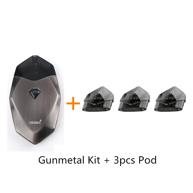 Gunmetal add 3Pod Pod Vape комплект Smoant Karat Pod стартовый комплект 370 мАч батарея Ом кварцевая катушка 2 мл Pod электронная сигарета картридж комплект вейпер - Цвет: Gunmetal add 3Pod