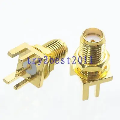

DHL/EMS pcs Connector SMA jack pin bulkhead solder PCB clip edge mount straight 9.0mm -C1