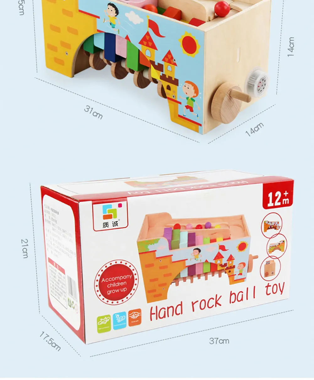 Wooden Toy Hand Rock Ball Toy With Music Accompany Children Grow Up Educational Gift Toy For Infant Toys