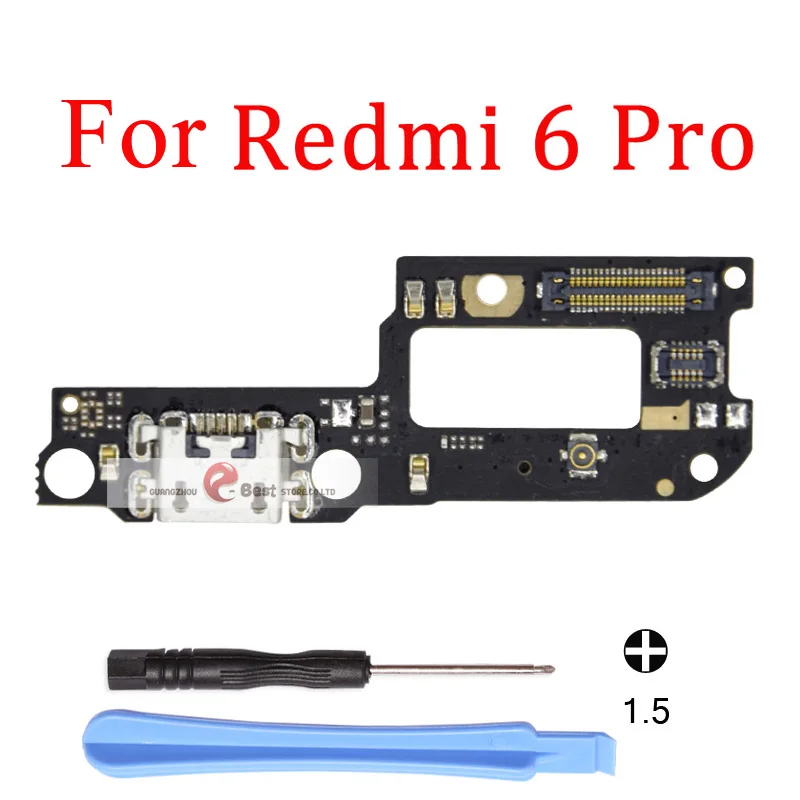 For Redmi 6 Pro 1 шт. разъем для зарядки док-станция с микрофоном гибкий кабель для XiaoMi Redmi Note 7 6 5 Pro Plus 6A - Цвет: For Redmi 6 Pro