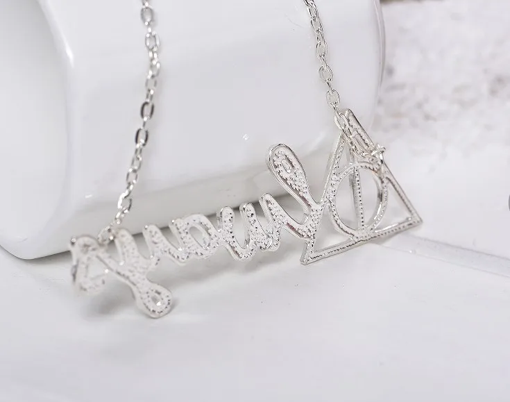 Harri Potter металлическое ожерелье, красный камень, винтажный стиль, Крыло ангела, Золотая подвеска-Снитч, ожерелье, фигурка, игрушки для детей - Цвет: 8