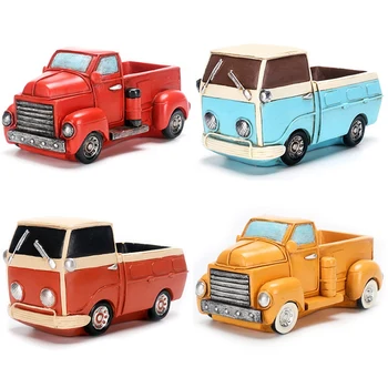 

Retro Truck Cars Small Potted Plant Desktop Truck Cars Ceramics Flower Pots Home Garden Decoration