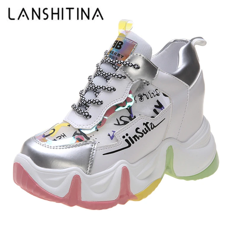 silver chunky sneakers