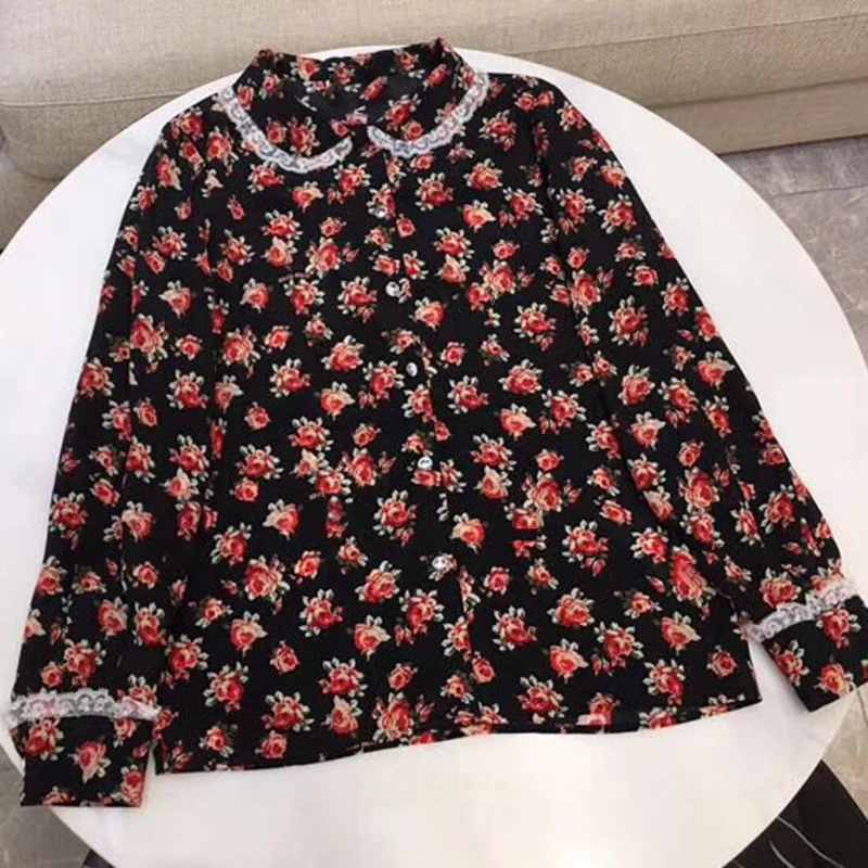 

Silk Shirt Women Spring Autumn Long Sleeve Turn-down Collar Elegant Work Wear Top Korean Fashion Blouse Shirt Black