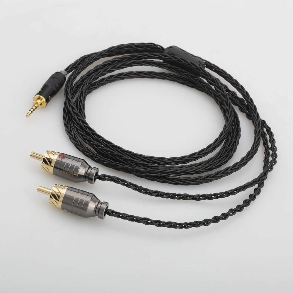 2020 Audiocrast 2 5mm balanced Male to 2 RCAs Male Splitter Audio Cable 24AWG OCC Silver plated Cable for headphone Player