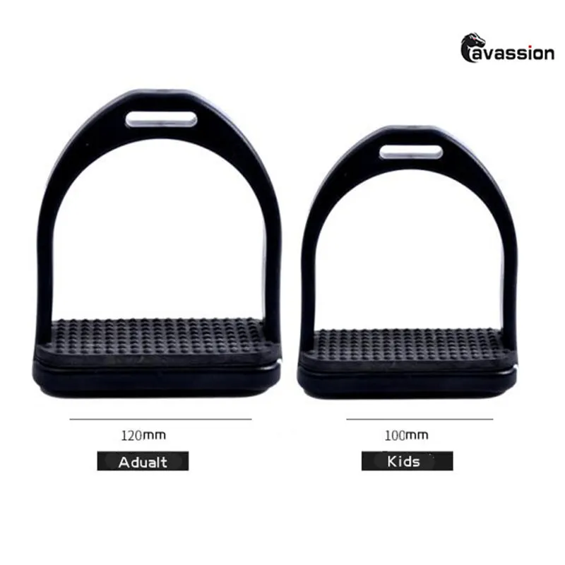 Cavpassion-Anti-Skip Rubber Saddle, Standard Adualt Horse-Riding Stirrups, Iron Equestrian Equipment