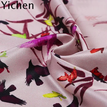 

Full Birds Print Real Silk Fabric Printing Elastic Satin Little