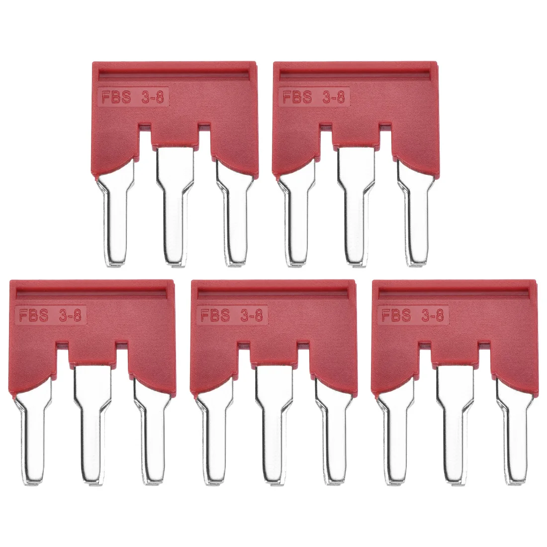 

uxcell 5 Pcs 800V 57A 3 Positions Terminal Block Barrier Strip Pre-insulated Red for Machiney Electric Power and Railway