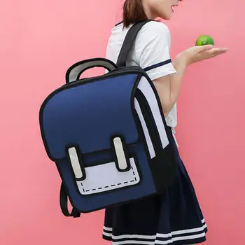 

Creative Women 2D Drawing Backpack Cartoon School Bag Teenager Girls Daypack Travel Rucksack C90E