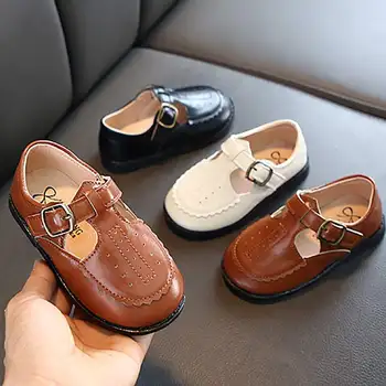 

2020 Classic Soft Boy Girls Shoes Soft PU Leather Casual Shoes For Toddlers Big Kids Hollow Slip Children Sneakers All-match