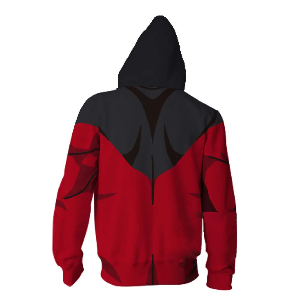 Red zipper fire shadow back
