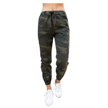 Осенние модные женские камуфляжные повседневные Карманы брюк повседневные брюки средней посадки# N