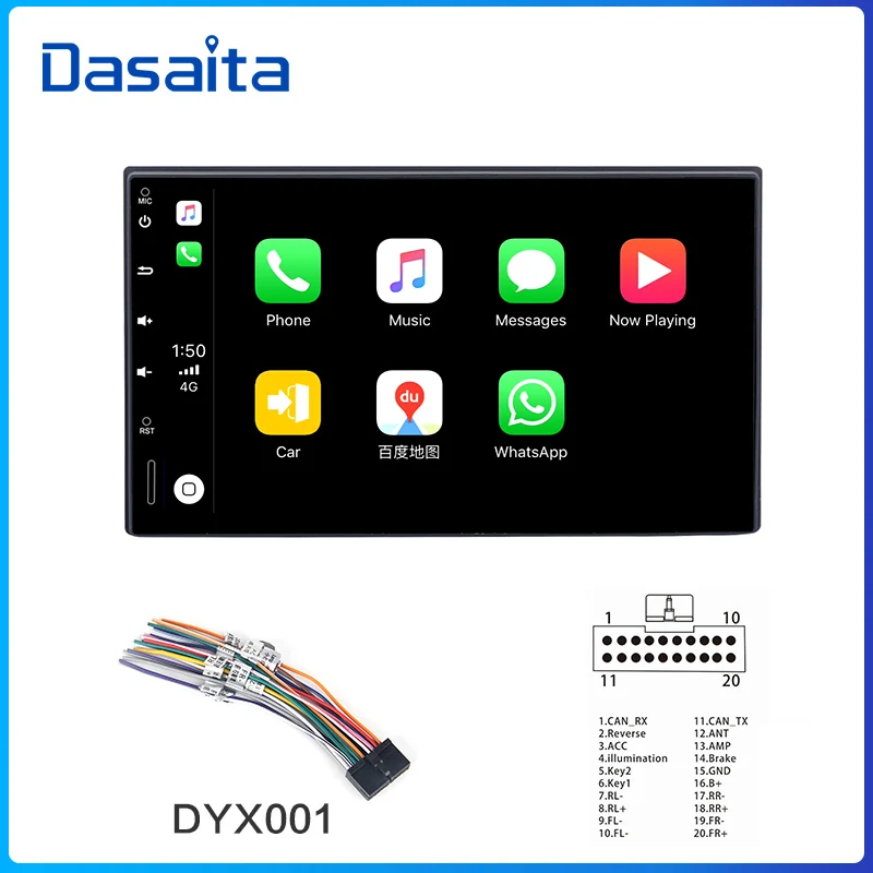Dasaita " HD сенсорный экран автомобиля радио 2 din встроенный DSP Android 9,0 Универсальный Автомобильный мультимедийный плеер TDA7850 HDMI выход - Цвет: Carplay-DYX001