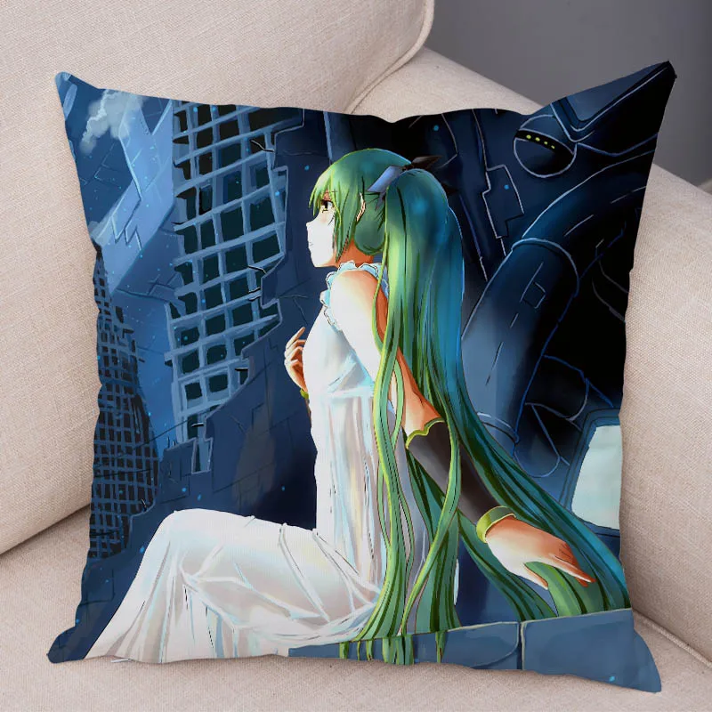 Милая Музыка Девушка VOCALOIDCushion чехол для дивана домашние подушки в автомобиль Чехлы 45x45 см Декор Hatsune Подушка «Мику Хацунэ» наволочка с мультяшным принтом - Цвет: 1