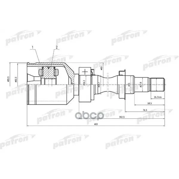 Шрус Внутренний Правый 20x35x23 Toyota Carina E At190/St191/Ct190 92-97 PATRON арт. PCV1567