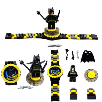 

N0001 Children Watch Spiderman Batman Hulk Moana Princess Building Blocks Figures Children Watch Toys Kids Watch