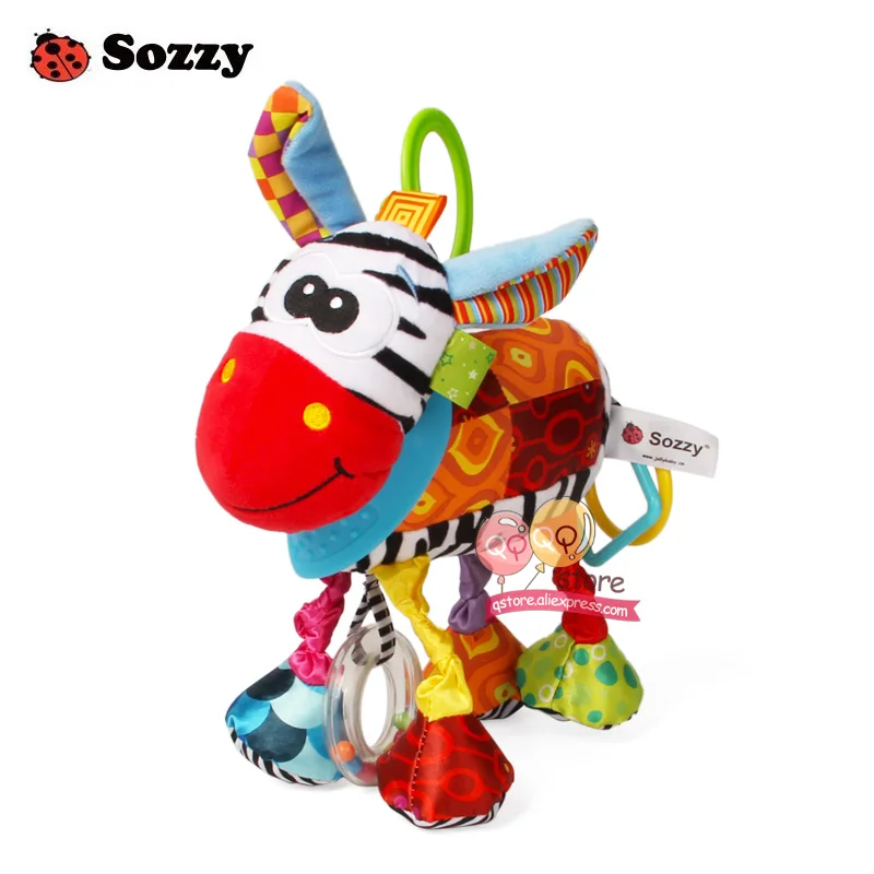 Sozzy милые плюшевые мягкие животные текстурированная мягкая кровать подвеска на коляску кроватку Декор активность игры Забавные игрушки для детей мобильный