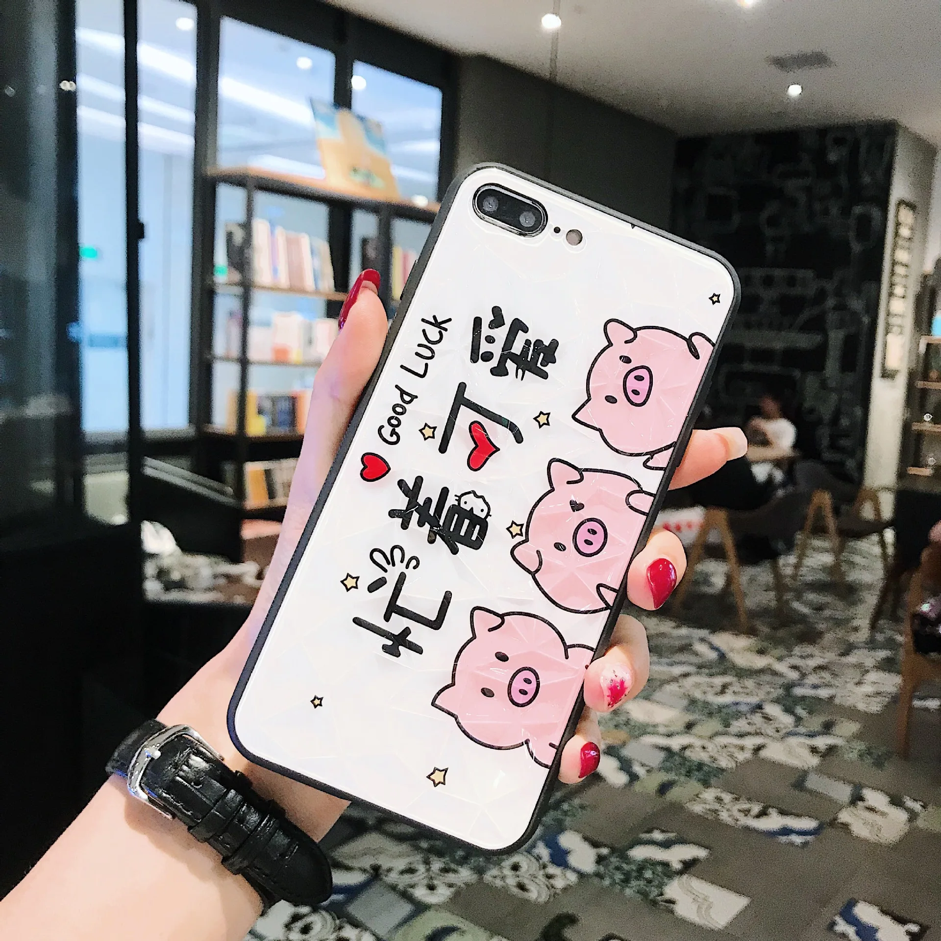 Роскошный чехол для телефона для iPhone 6 6S Plus 7 8 Plus Coque закаленное Стекло крышка чехол для iPhone X XR XS MAX для чехол для iPhone - Цвет: 8