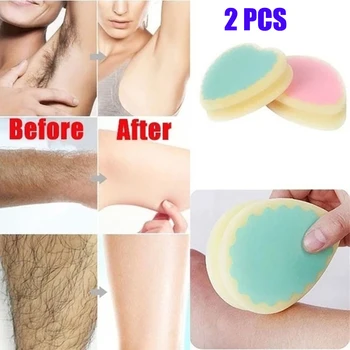 

2pcs Painless Hair Removal Sponge Facial Epilator Deep Cleansing For Unisex Depilatory Soft Pad Body Leg Hair Removal Skin Care