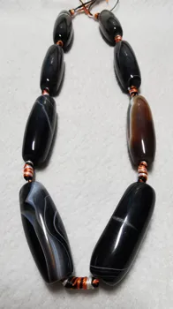 

16inch Black jet Onyx- agate stone Black -brown grey-yellow-green-cherry -white long oval/rice gemstone DIY beads barrel 40MM