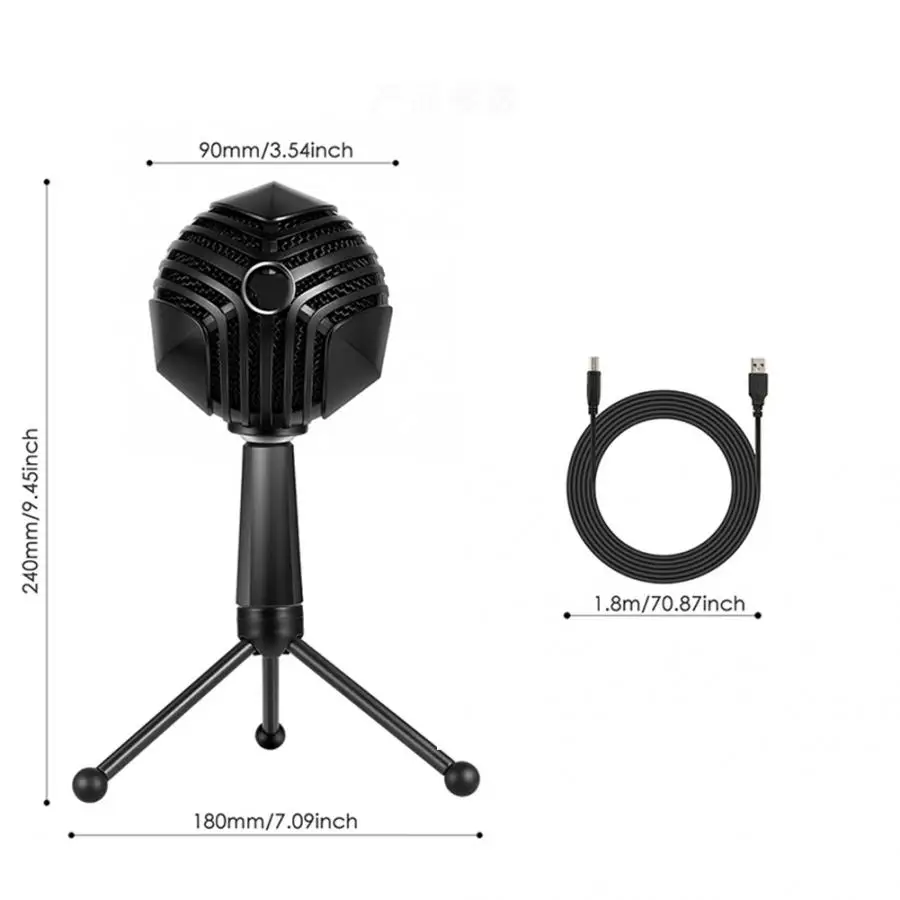 Многофункциональный микрофон для USB настольного микрофона Plug-and-Play конденсаторный микрофон для компьютера