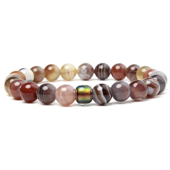 

Natural Gemstone Persian Gulf Agates 8mm Round Bracelet Temperature Chameleon Beads Bracelet For Men Women Wholesale