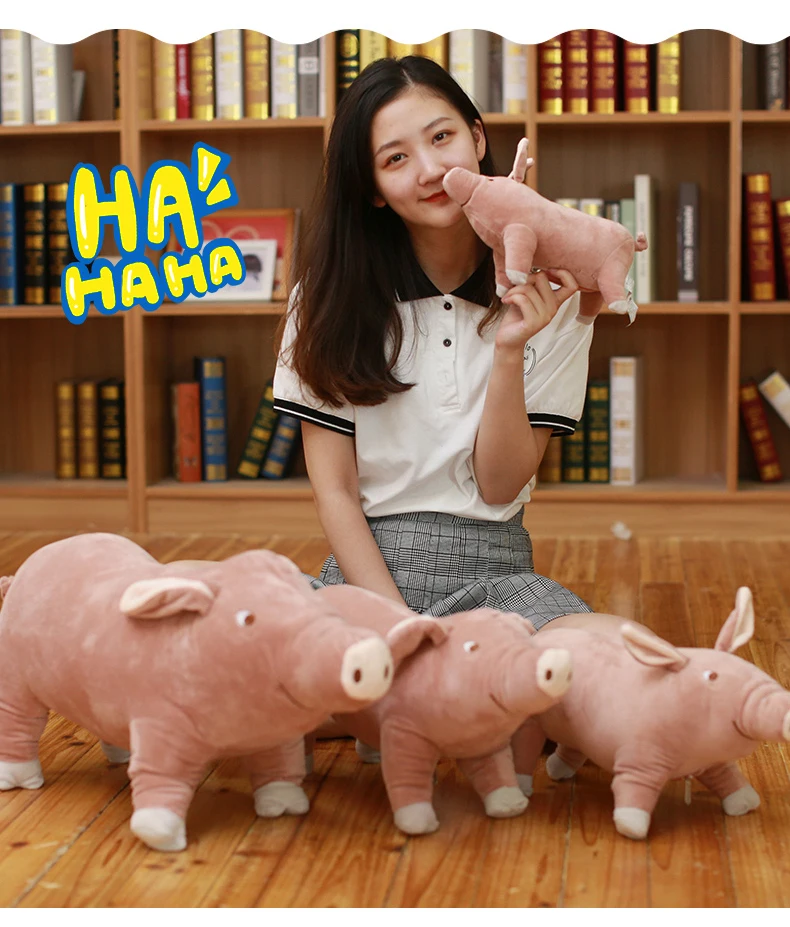 Моделирование животных Свинья Кукла большая плюшевая игрушка свинья игрушка кукла Спящая Подушка для детей подарок на день рождения 24 дюйма 60 см DY50735