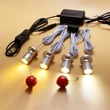 Много Мини светодиодный светильник Настольный прожекторный шкаф лампа адаптер питания концентратор серебряный корпус