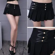 Плиссированная юбка, шорты для женщин, новинка, Летний стиль, подходит ко всему, черный и белый цвета, стрейчевая юбка, мини-юбка, микро-шорты, WF94