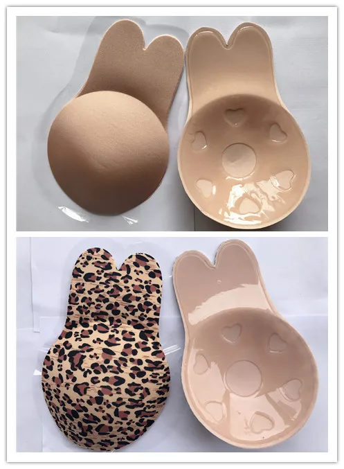 beige yellow 2 пары/ дизайн в форме кроличьих ушей, хит, Женский Большой невидимый бюстгальтер с эффектом пуш-ап, силиконовый бюстгальтер без бретелек - Цвет: beige yellow