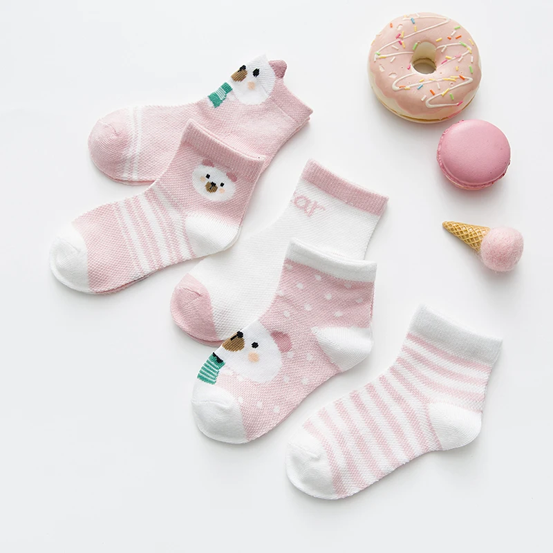5 пар/лот; хлопковые носки в полоску для малышей; носки для новорожденных мальчиков и девочек; милые детские носки; XSandS - Цвет: 9