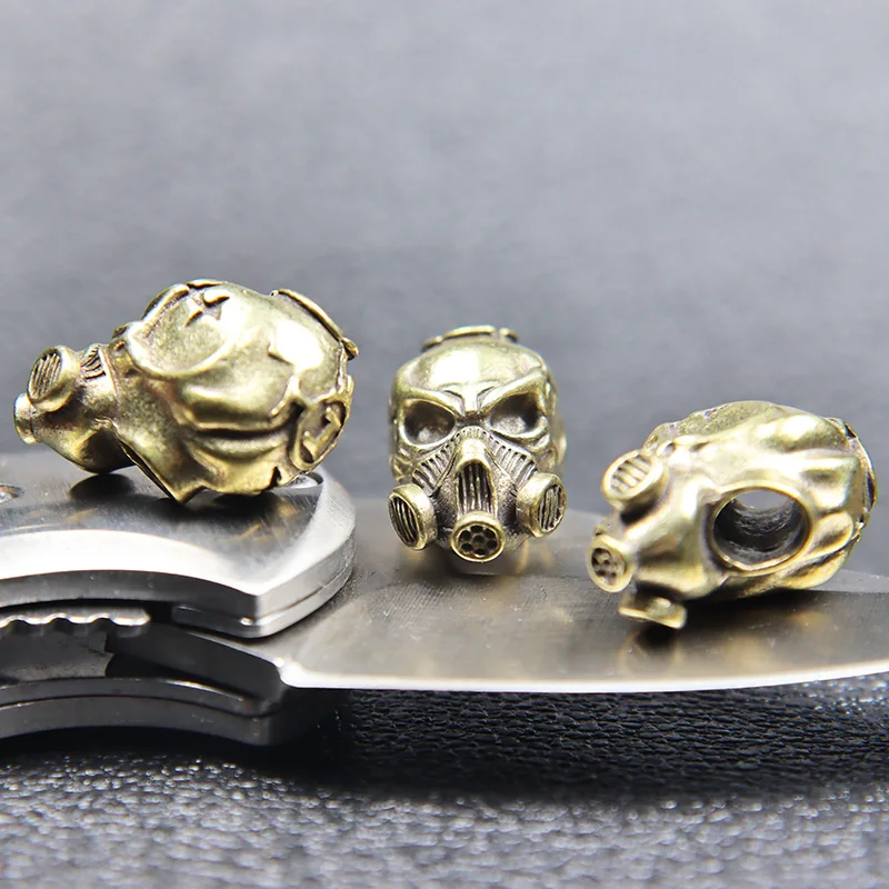 45design brass skull bead 検) EDC ナイフランヤードビーズ