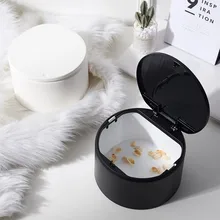Compression Desktop Dumpster Creative Plastic Dumpster Small and Lovely Small Trash Can Mini Trash Can Office Kitchen creative home cartoon frog shape plastic small desktop trash green