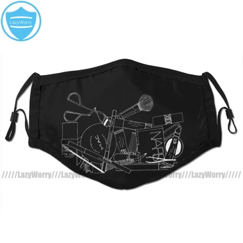 

Lipstick Mouth Face Mask Makeup Bag Innards Black Facial Mask Funny Fashion with 2 Filters for Adult