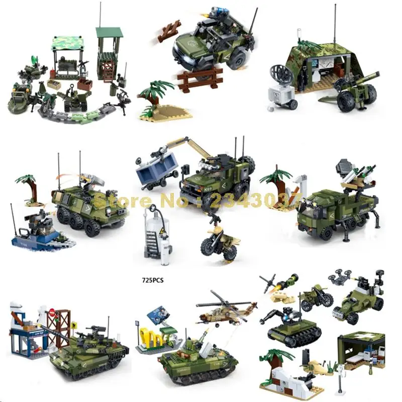 Military Swat Ww2 Tank Helicopter Cannon Missile Truck Armoured Vehicle Boat Motorcycle Building Blocks Toy | Игрушки и хобби