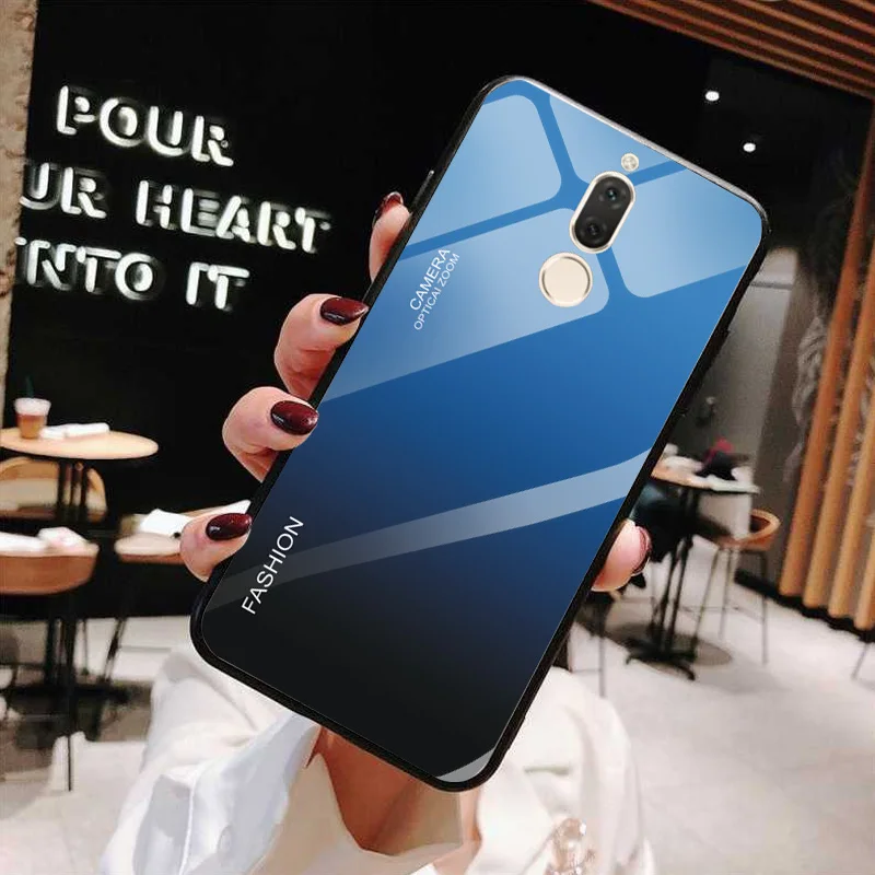 GLSZZZ102 Градиентный чехол из закаленного стекла для huawei Nova 2i RNE-L21 мягкие края сумки для huawei Mate 10 Lite 5," задняя защитная крышка - Цвет: GLSZZZ102