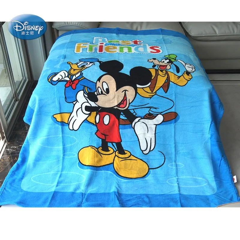 Mickey Дисней, лучший друг, Микки, Минни Маус, принцесса, коралловый флис, синее одеяло, 130x160 см, для мальчиков и девочек, подарок на кровать/диван/самолет - Цвет: Mickey