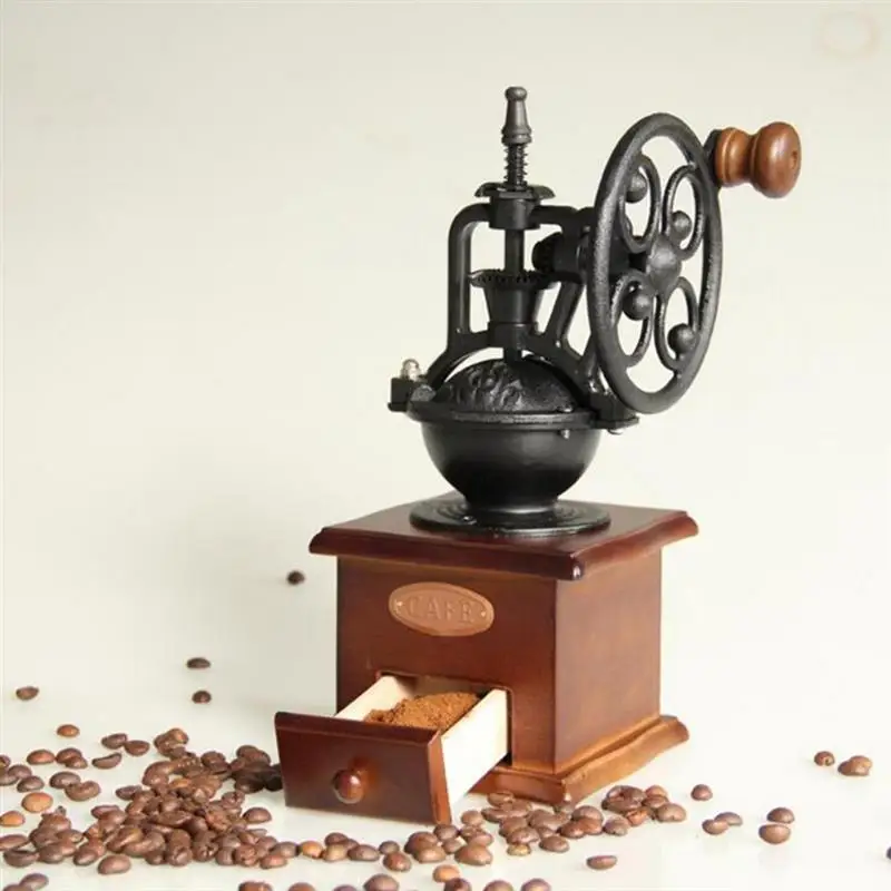 

Manual Coffee Grinder Manual Coffee Grinder Antique Cast Iron Hand Crank Coffee Mill With Grind Settings & Catch Drawer