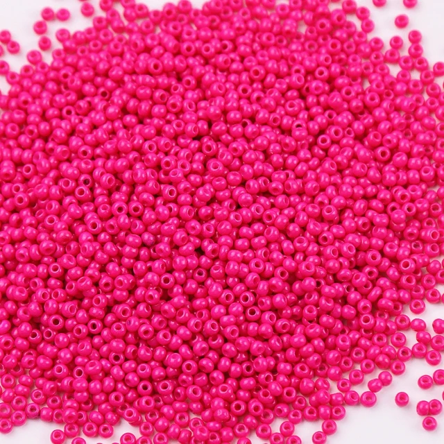 10g 720 Pieces 2mm Austria Solid Color Bead 12/0 Opaque Neon Round Beads Glass Seed Beads Handmade DIY Jewelry Bags Accessories 390 Rose