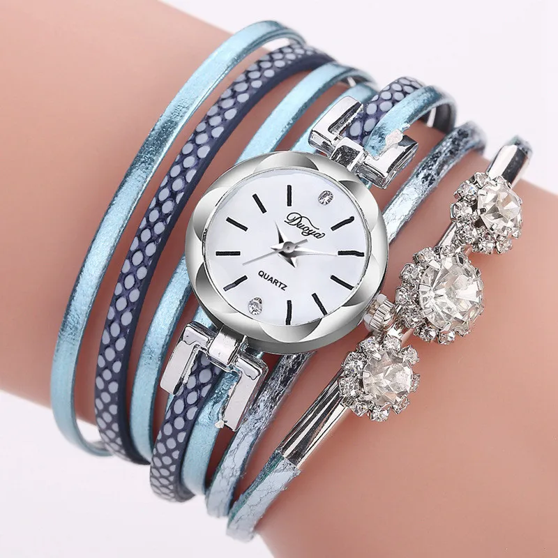 blue watch Новые модные женские часы с браслетом, роскошные часы с кристаллами, кварцевые часы, женские винтажные креативные наручные часы Zegarek Damski - Цвет: blue watch