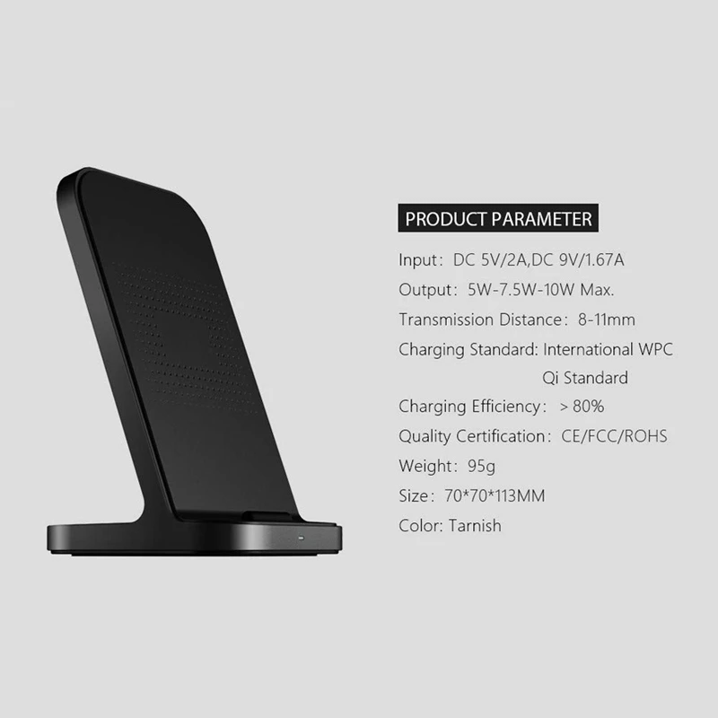 TS20 Быстрое беспроводное зарядное устройство Qi держатель для samsung S9 Plus IPhone 8/X Q5C0