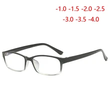 Очки для близорукости 0-1-1,5-2-2,5-3-3,5-4-5-6, мужские короткие очки для коррекции зрения, черная прозрачная оправа, женские очки для близорукости