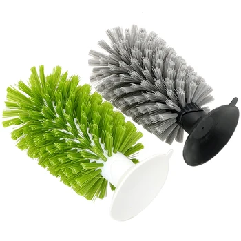 

New Wineglass Glass Brush Durable Bottle Coffe Tea Glass Cup Suction Cup Base Glassware Cleaning Tool Goblet Wash Brush Gray
