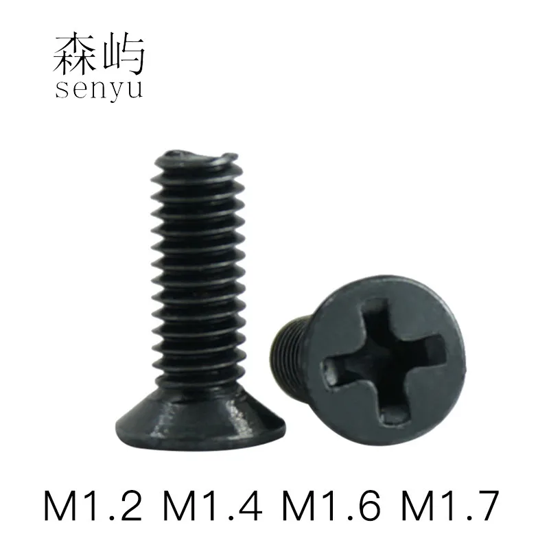 luchang m1.2 m1.4 m1.7 m1.6 m2 KM Screw Black Phillips Cross Socket Countersunk Heasd electronic Repair Screws Accessories | Обустройство