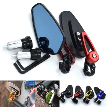 

Universal Motorcycle 7/8" 22mm Bar End Rear Mirrors Scooters Rearview Side View For SUZUKI GSXR 600/750 GSX-R 600/750 K4 K5 GSXR