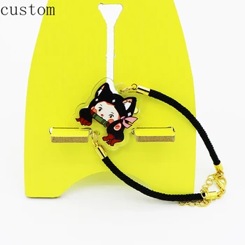 

Customized Adjustable National Style Acrylic Print Your Photo/letter Woven Couple Custom Acrylic Bracelet