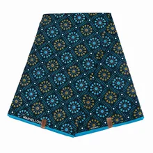 6 ярдов нигерийский батик круг печатных ткань Анкара голландский воск Африканский настоящий шотландский вощеный хлопок для свадебного платья FP6026