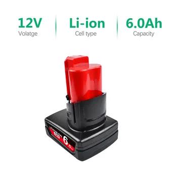 

Battool 6000mah Tools Lithium Battery For Milwaukee M12 12V M12 XC Power Tool Rechargeable Li-ion Battery Replacement Battery